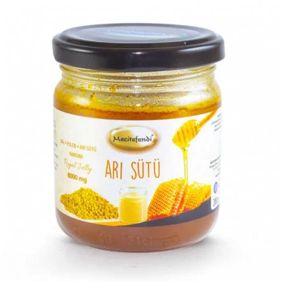 Royal Jelly Paste 8000 MG Royal Jelly in Raw Turkish Honey Pollen Mecitefendi 200 gr